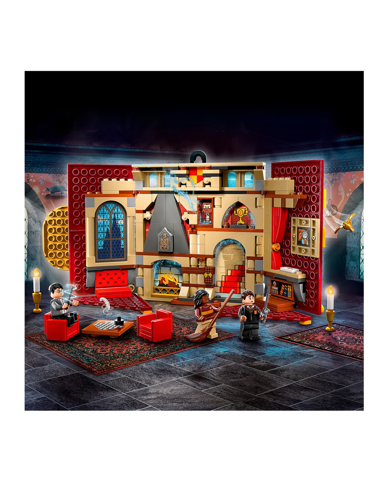 Gryffindor house wall banner - hogwarts castelo sala comum - lego harry  oleiro - Prenatal