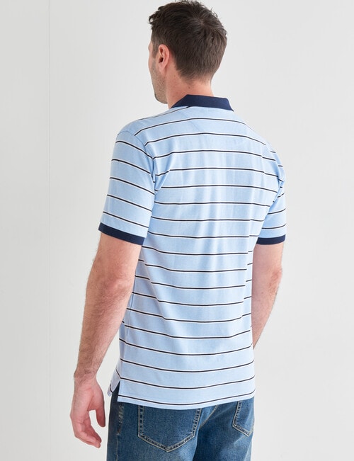 Chisel Small Stripe Short Sleeve Polo Shirt, Blue - T-shirts, Singlets ...