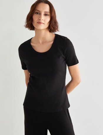 Bodycode Short Sleeve Rib Tee, Black product photo