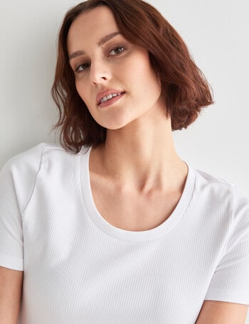 Bodycode Short Sleeve Rib Tee, White product photo