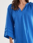 Whistle V-Neck Pop Over Top, Azure product photo View 04 S