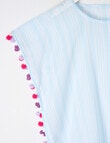 Switch Stripe Cover Up with Pompom, Blue product photo View 02 S