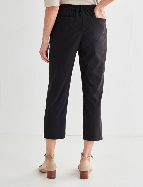 Ella J Pull-On Shell Detail Crop Pant, Black - Pants & Leggings