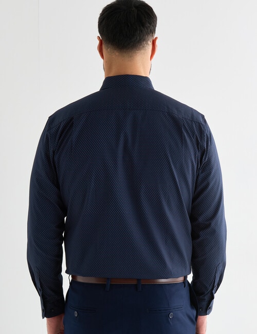 Chisel Burtst Ditsy Long Sleeve Shirt, Navy product photo View 02 L