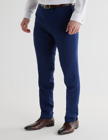 Laidlaw + Leeds Tailored Linen Blend Pant, Navy product photo