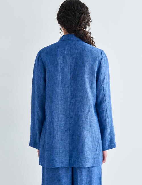 Zest Linen Relaxed Blazer, Ink Chambray - Coats & Jackets