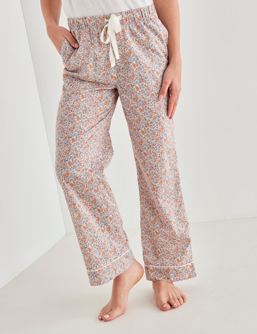 Zest Sleep Ditsy Cotton Pant, Oatmeal - Pyjamas