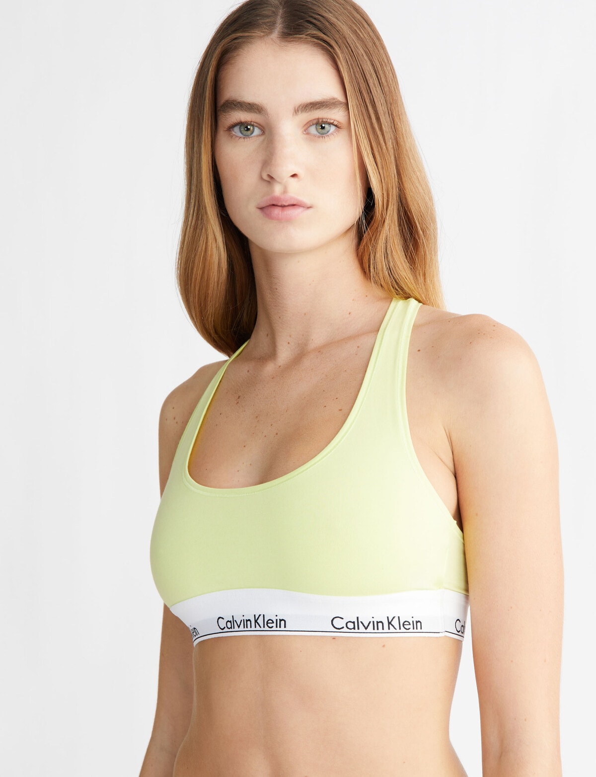Calvin Klein Modern Cotton Unlined Bralette, Sunny Lime - Bras