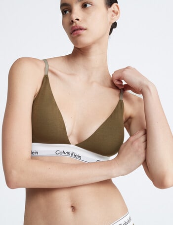 Calvin Klein Modern Cotton Lightly Lined Triangle Dark Olive product photo