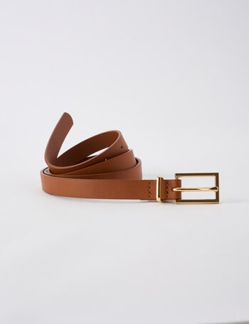 Boston + Bailey Slim Buckle Belt, Tan product photo