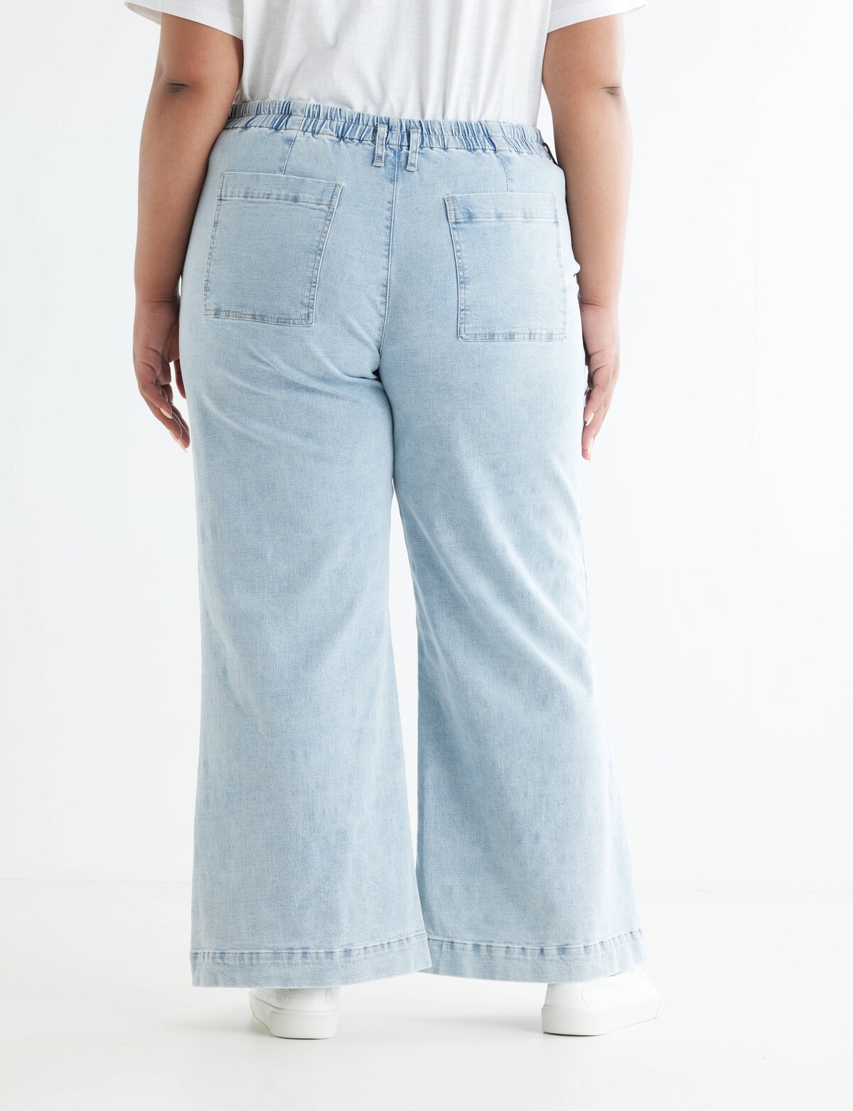 Denim Republic Curve Denim 70's Flare Jean, Light Wash - Jeans