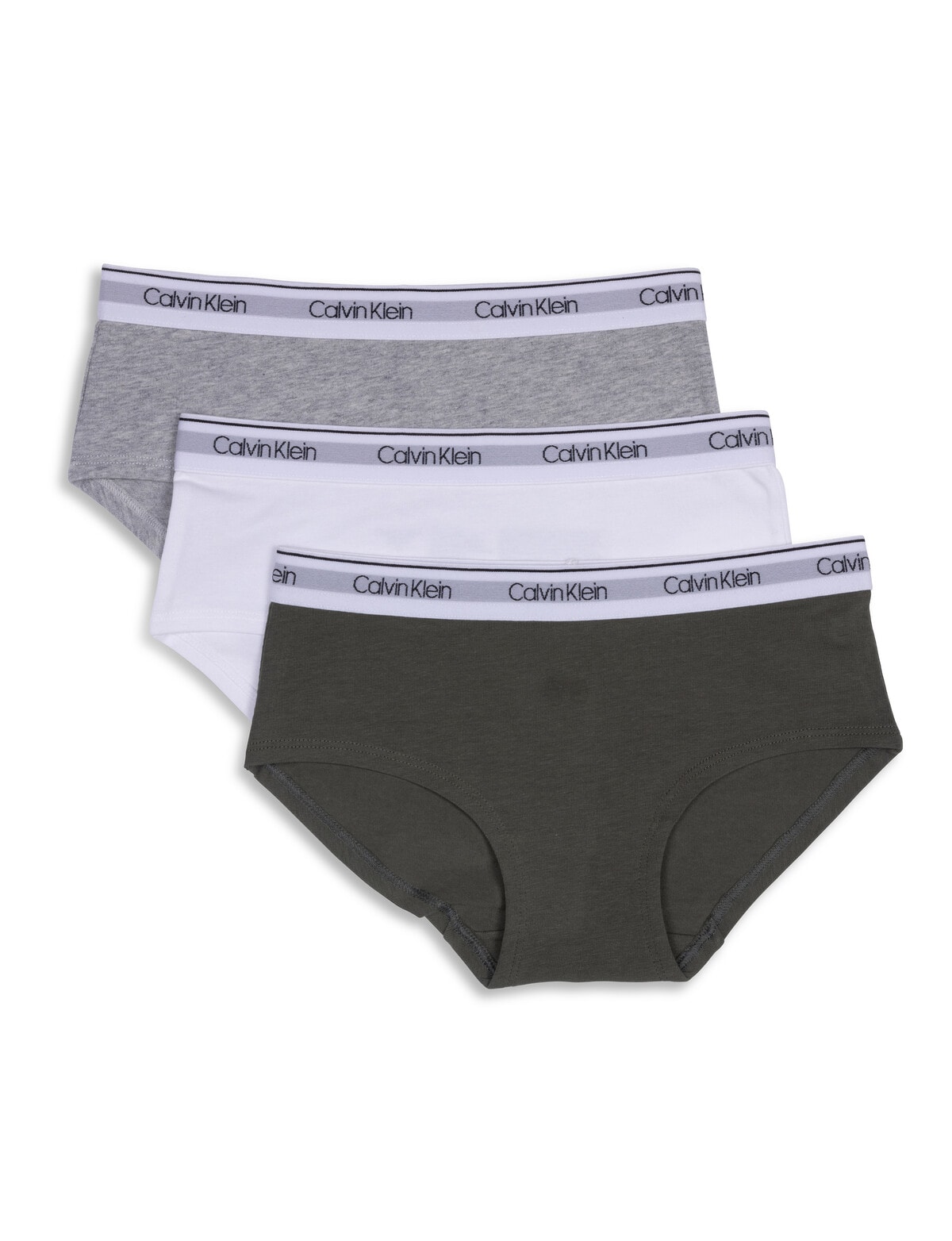 Calvin Klein Crop Top, 3-Pack, Thyme, White & Grey, S-XL - Underwear