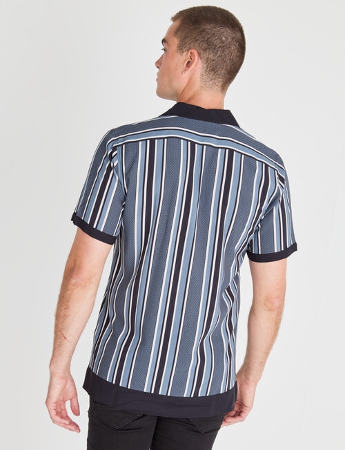 Tarnish Vertical Stripe Short Sleeve Shirt, Charcoal - Casual Shirts