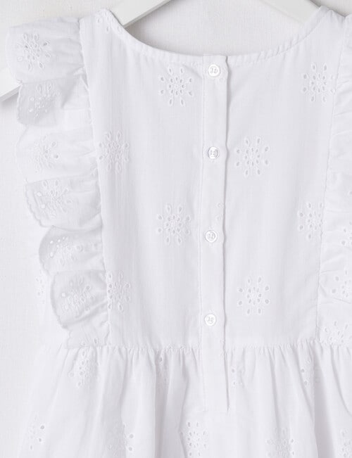 Mac & Ellie Broderie Tiered Dress, White - Dresses