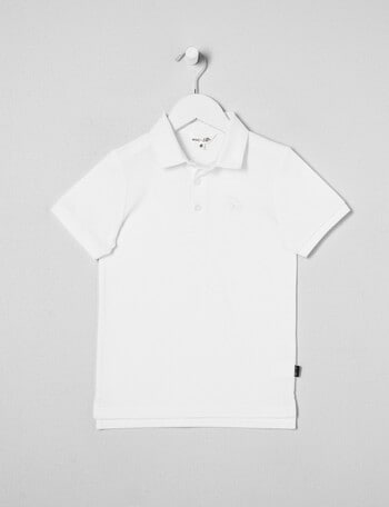Mac & Ellie Short Sleeve Polo Shirt, White product photo