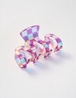 Switch Checkerboard Wavy Claw Clip, Purple product photo