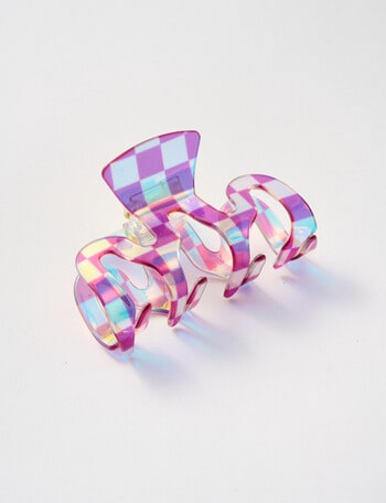 Switch Checkerboard Wavy Claw Clip, Purple product photo