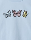 Switch Butterfly Short Sleeve Crop Rib Tee, Cornflower product photo View 02 S