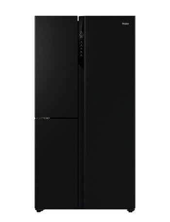 Haier 575L Three-Door Side by Side Fridge Freezer, Black, HRF575XC product photo