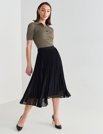 Oliver Black Sunray Pleat Skirt, Black product photo