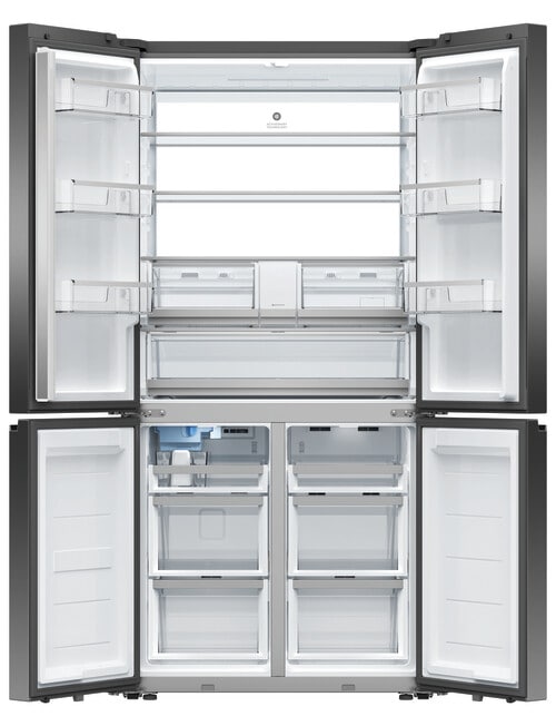 Fisher & Paykel 690L Quad Door Fridge Freezer with Ice & Water, Black Stainless, RF730QNUVB1 product photo View 02 L