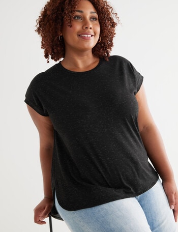 Studio Curve Sparkle Tee, Black product photo