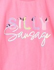 Sleep Mode Silly Sausage Dog Knit PJ Set, Candy, 2-8 product photo View 02 S