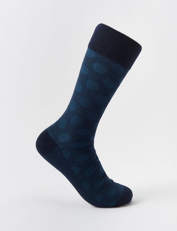 Laidlaw + Leeds Geo Spot Dress Sock, Teal product photo