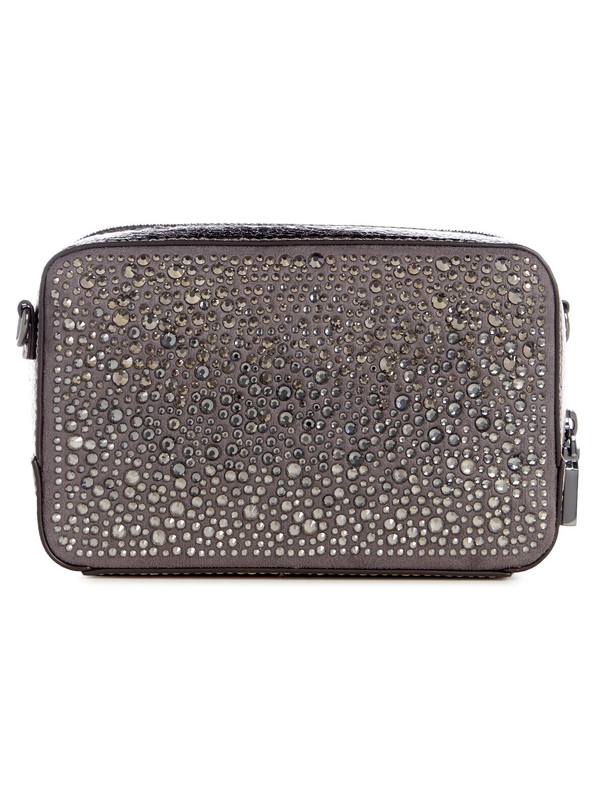 Guess Lua Mini Top Zip Crossbody, Pewter - Handbags