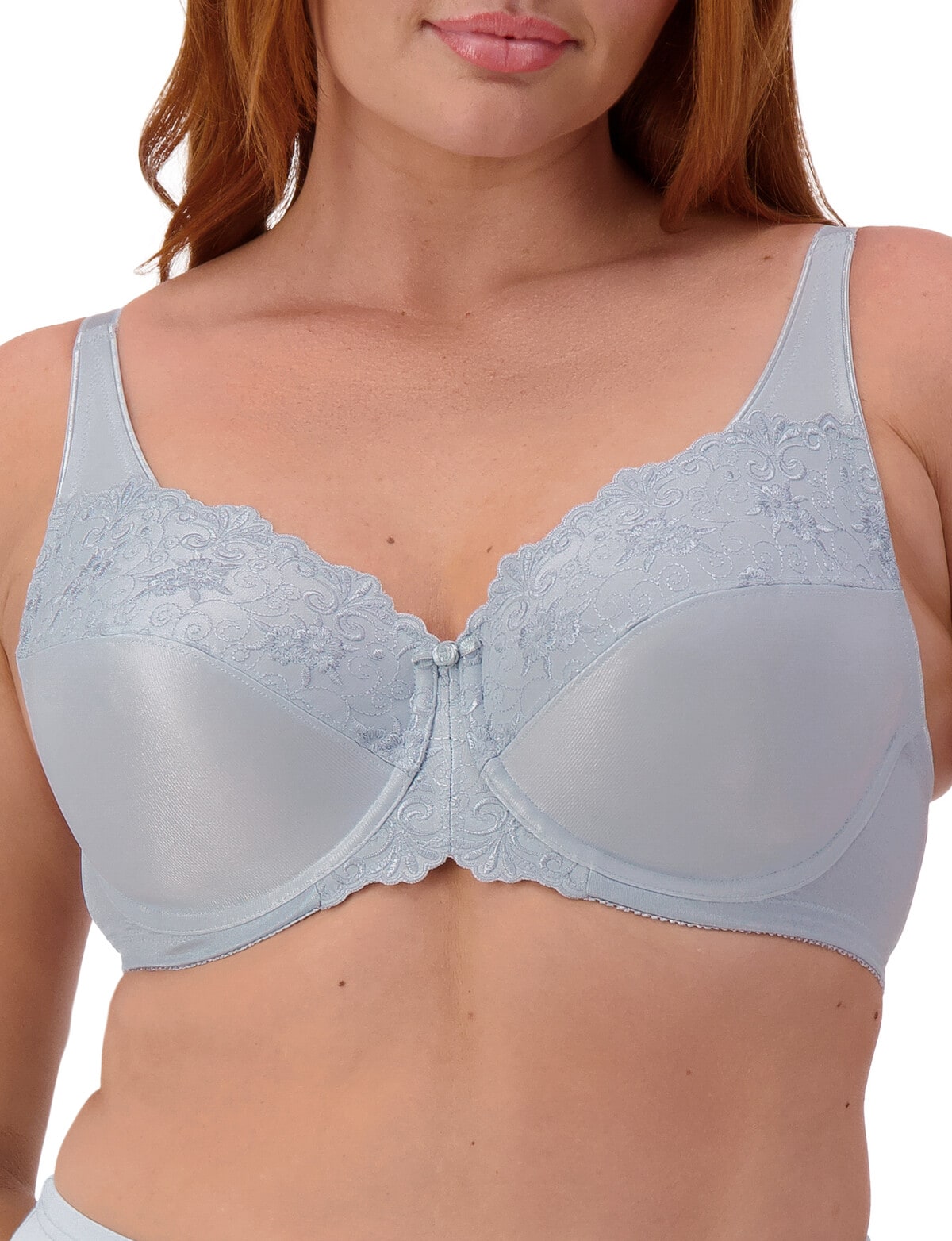 Embroidered Minimiser Twin Pack Bra In blue