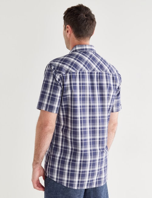 Chisel Mason Short Sleeve Shirt, Navy - Casual Shirts