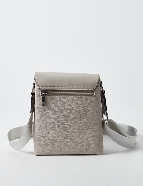 Pronta Moda Astrid Flap Crossbody Bag, Cool Grey - Handbags