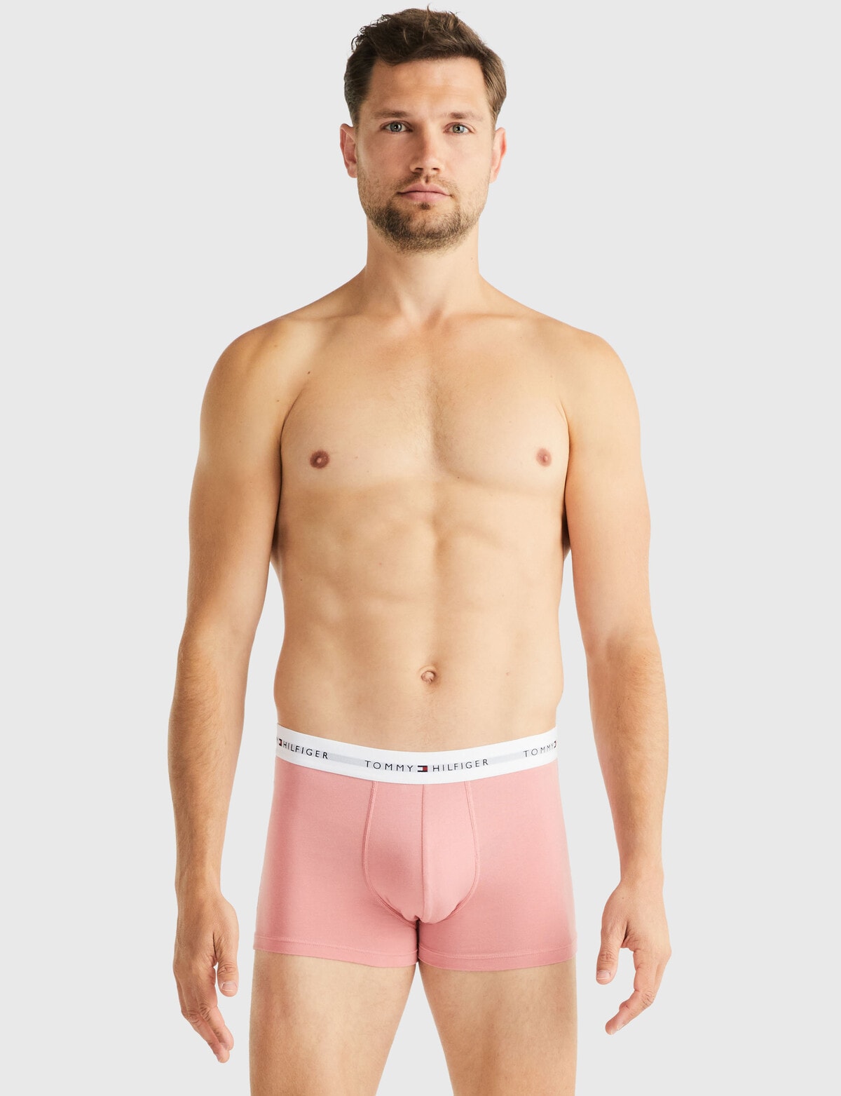 Tommy Hilfiger Cotton Trunk, 3-Pack, Black, Pink & White - Underwear