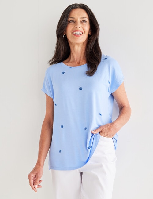 Ella J Beach Boxy Tee, Pale Blue product photo