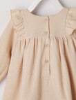 Teeny Weeny Tabitha Mouse Frilled Waffle Cotton Dress, Beige product photo View 02 S