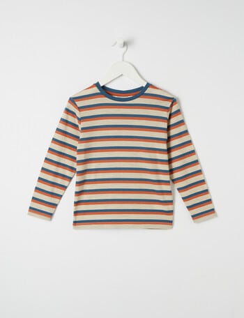 North South Merino Long Sleeve Top Stripe, Olive product photo