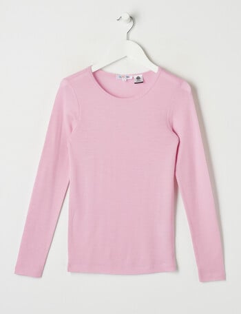 Blue Ink Merino Unisex Long Sleeve Top, Pink product photo