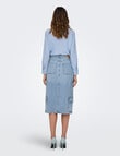 ONLY Posey High Waisted Midi Cargo Denim Skirt, Light Blue product photo View 02 S