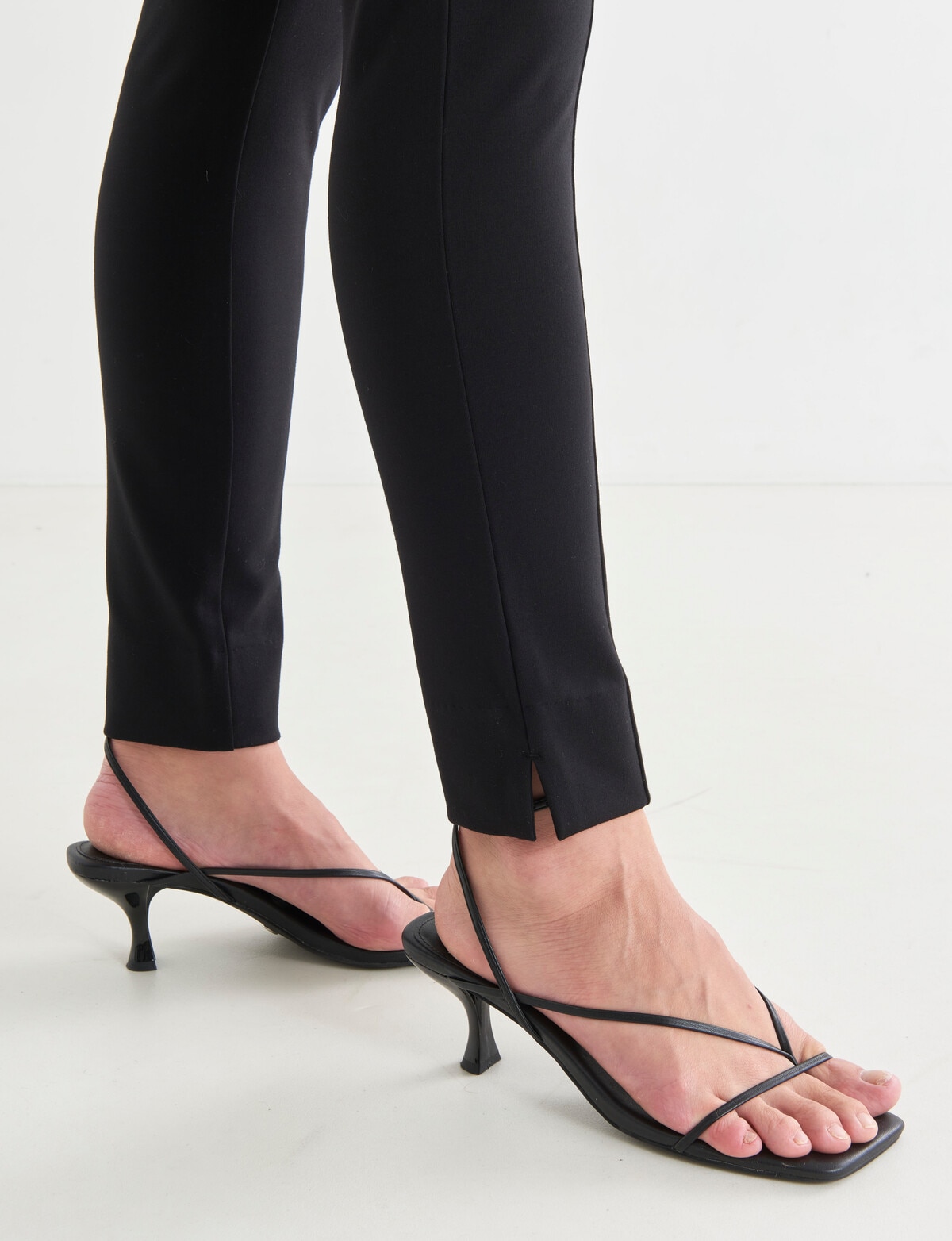 Ella J Shorter Length Ponte Slim Leg Jean, Black - Pants & Leggings