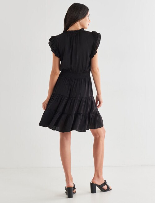 Whistle Satin Mini Dress, Black - Dresses