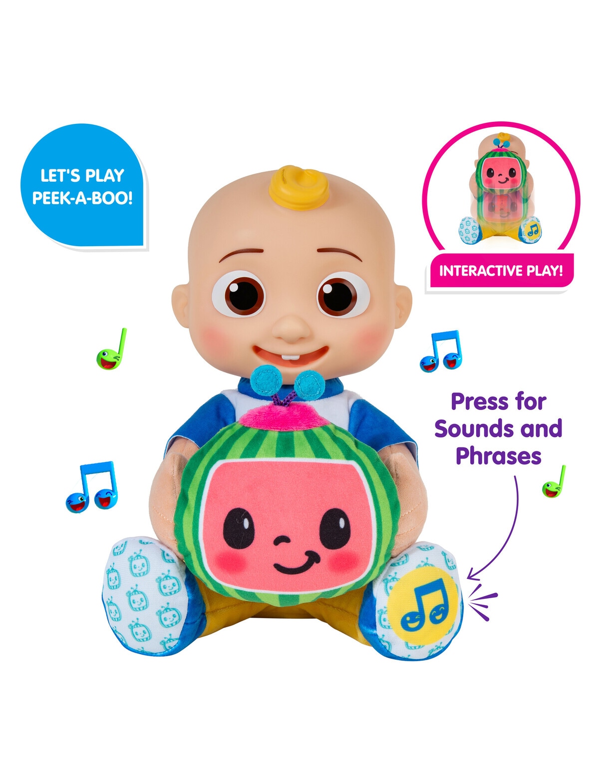 Cocomelon Peek-A-Boo JJ 10” Feature Plush - Featuring Favorite Song,  Phrases, and Sounds - Play Peek-A-Boo with JJ - Toys for Preschool and Kids  