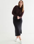 North South Merino Drop Shoulder Roll Neck Jumper, Raisin product photo View 03 S