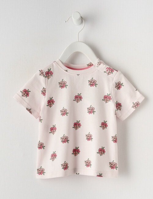 Teeny Weeny Transeasonal Floral Short Sleeve Tee, Apricot product photo