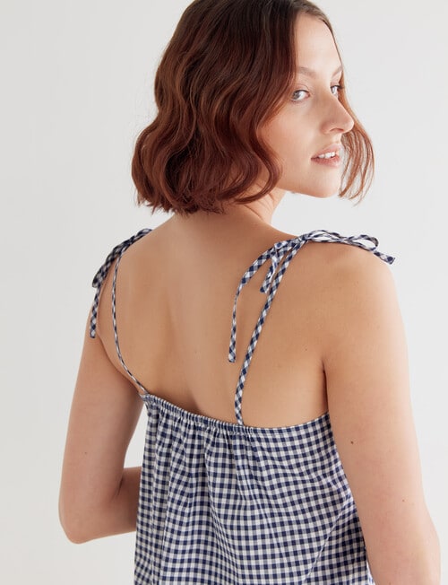 Mineral Sleep Mini Check Cami Top, Navy product photo View 04 L