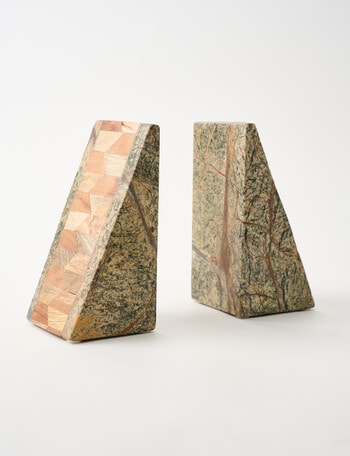 M&Co Marble Bookends Set, Terra Forest product photo