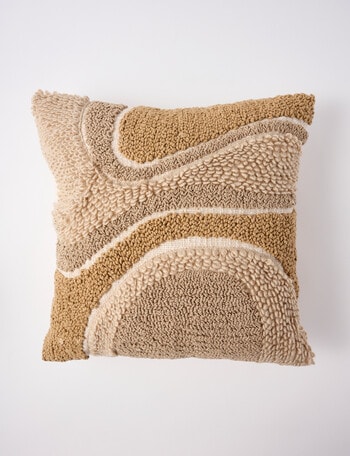 M&Co Larchmont Wave Tuft Cushion, Beige product photo