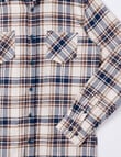 No Issue Long Sleeve Flannel Shirt Check, Ivory product photo View 02 S