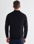 North South Merino Quarter Zip Jumper, Black product photo View 02 S