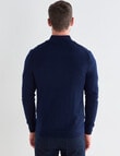 North South Merino Quarter Zip Jumper, Navy product photo View 02 S