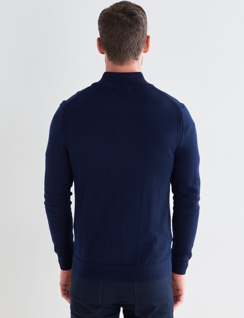 North South Merino Quarter Zip Jumper, Navy product photo View 02 L